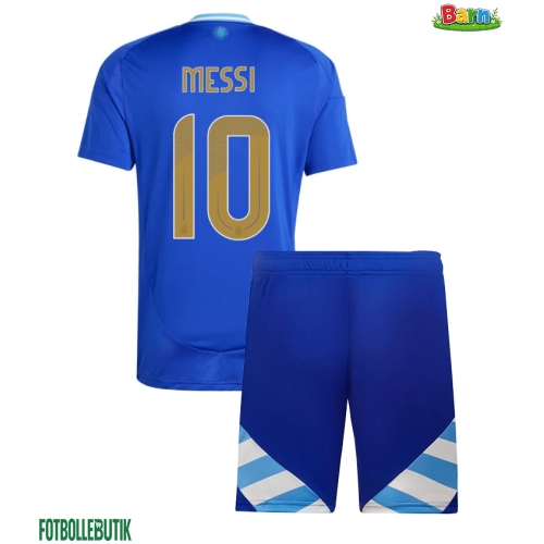 Argentina Lionel Messi #10 Bortaställ Barn Copa America 2024 Kortärmad (+ Korta byxor)